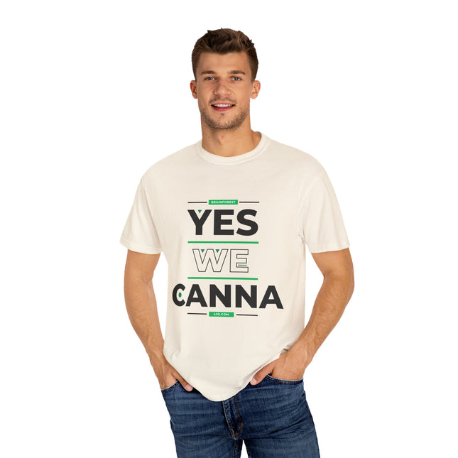 Unisex Garment-Dyed T-shirt, Yes We Canna, Black
