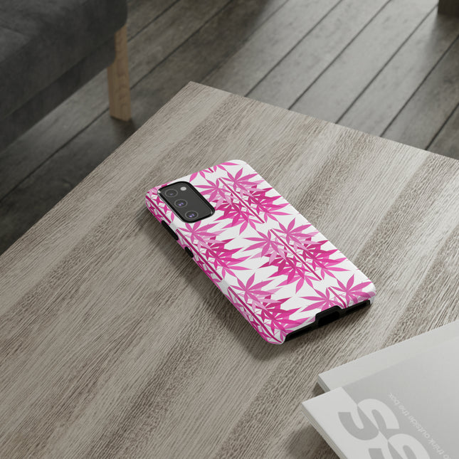 Tough Phone Case: Leaves, Pinks