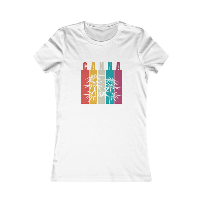 Women's Favorite Tee, Canna Letters, White