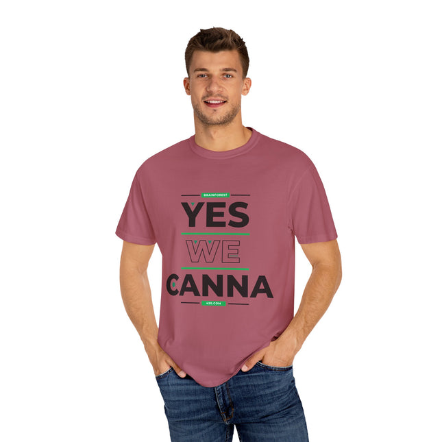 Unisex Garment-Dyed T-shirt, Yes We Canna, Black