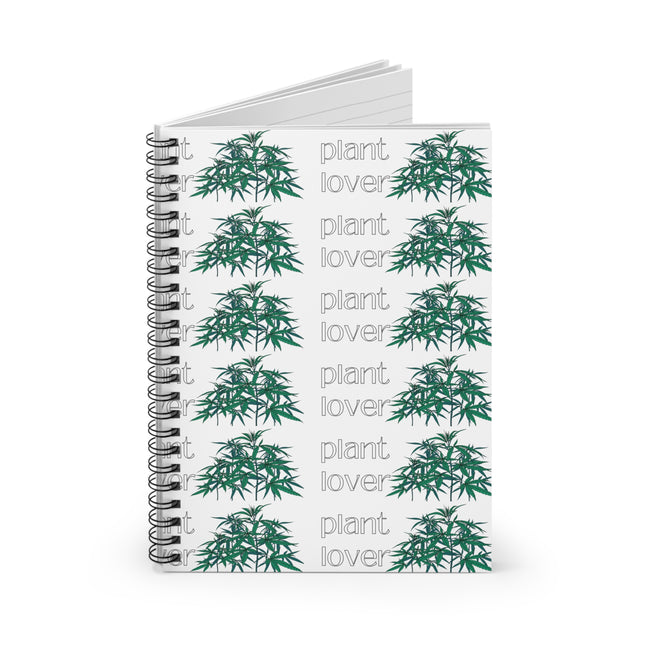 Lined Spiral Notebook: Plant Lover, White