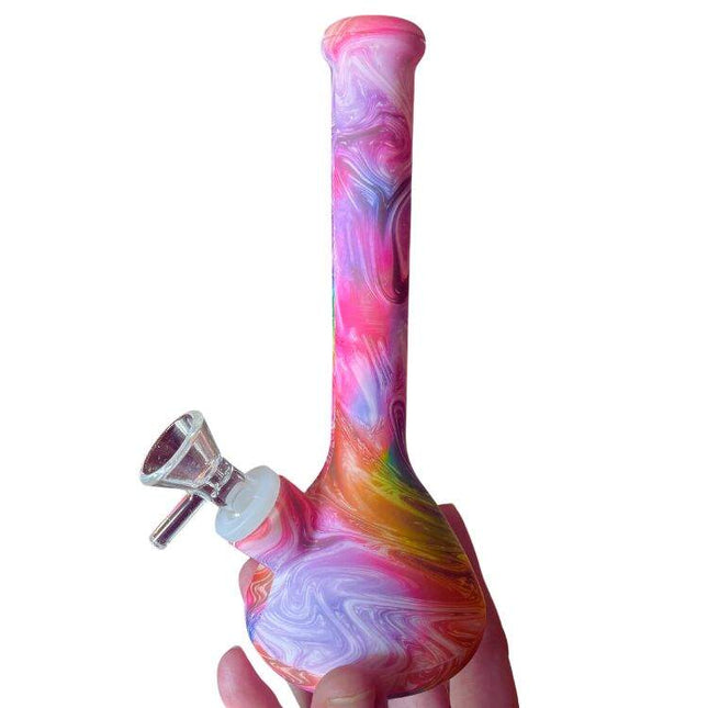 Silicone Water Pipe: Tie-Dye Print