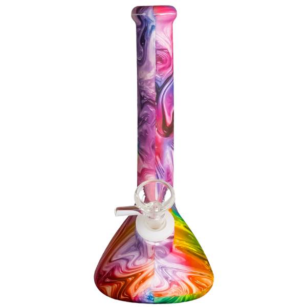 Locking Case with Silicone Water Pipe Set: Tie-Dye